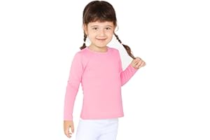Lilax Girls' Basic Long Sleeve Round Neck Cotton T-Shirt