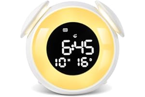 zerotop Sunrise Alarm Clocks, Alarm Clock Wake Up Light with Sunrise/Sunset Simulation Dual Alarms Bedside Night Lamp Snooze Function 9 Colors Atmosphere Lamp USB Charging Port 7 Natural Sound