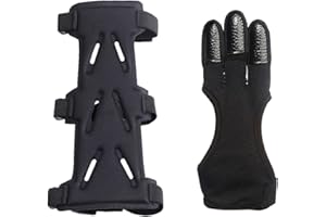OHMILL 2Pcs Archery Arm Guards for Adults With Archery Finger Guard Forearm Protectors Forearm Guards Bow Arm Guard