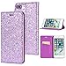 Produktbild Sycode Stilvoll Luxus Lila Glitzer PU-Leder Buchstil Wallet Brieftasche Schutzhülle Etui für iPhone 7 Plus / 8 Plus (5.5 Zoll)-Lila