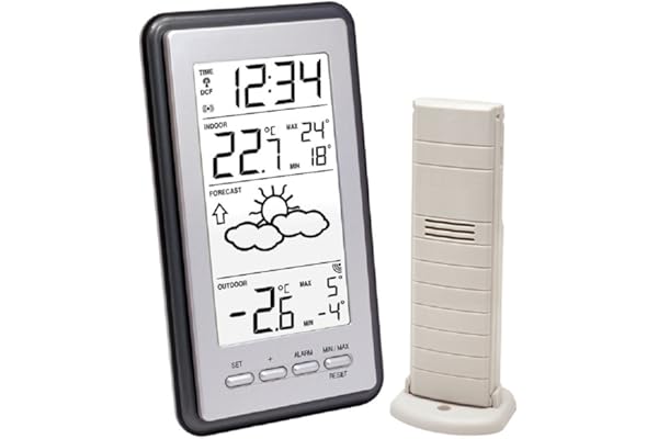 La Crosse Technology WS9130 Station météo avec Températures Intérieur/Extérieur - Gris Métallique