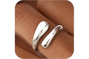 HARJJME Ringe Gold Silber für Damen Frauen Edelstahl Ringe Wasserfeste Verstellbare Statement Goldene Stapelringe Daumenring Fingerring Ehering Modeschmuck Geschenk Teenager Mädchen