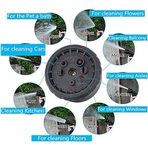 Flexischlauch Flexible Garden Hose, elecfan® 100 Feet erweiterbar flexible Garten Schlauchleitung mit massivem Messing Schlaucharmaturen & Spritzpistole für Pflanzen Bewässerung und Autowäsche (100 FT, Schwarz) - 5