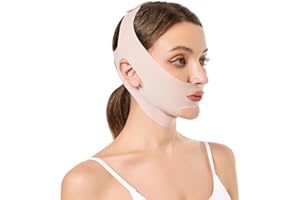 NJCXOLA V shape face shaper,Anti doppelkinn maske,Wiederverwendbare V-Linienmask,Rosa