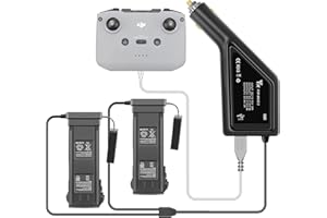 Yangers Ładowarka samochodowa do DJI Mavic 3, 3 w 1, adapter do dwóch akumulatorów Mavic 3/3 Cine + 1 pilot zdalnego sterowania