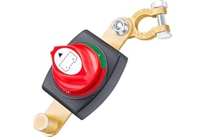 Bolatus Batterie Trennschalter 12V 24V 48V, Einstellbarer 180° Batterieschalter, ON-OFF Batterie Hauptschalter, Autobatterieschalter für Auto LKW Boot Jacht Wohnwagen Motorrad KFZ