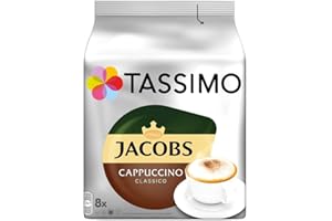 BOSCH Tassimo Jacobs Cappuccino, Capsule Caffé, Caffé Tostato Macinato, Pacco da 5, 5 x 16 T-Discs