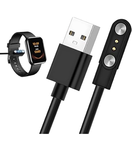 Câble Charge Magnétique 2 Chargeurs Magnétiques Montre Connectée 2 Pins 4mm - Compatible Yamay, AGPTEK, Ticwatch, Xiaomi Chargeur Montre Watch