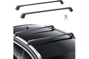VEVOR Universal Roof Rack Cross Bars, Aluminum Roof Rack Crossbars, Fit Grooved Side Rail without Gap, 90KG Load Capacity, Adjustable Crossbars with Locks for SUV, Sedan, Van