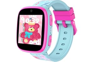 Smooce Nuovo didattico smartwatch bambini, orologio intelligente bambini con 15 giochi,22 stili di temi,audiolibri,insegnante di tempo,doppia fotocamera,contapassi,regali per bambino e bambina