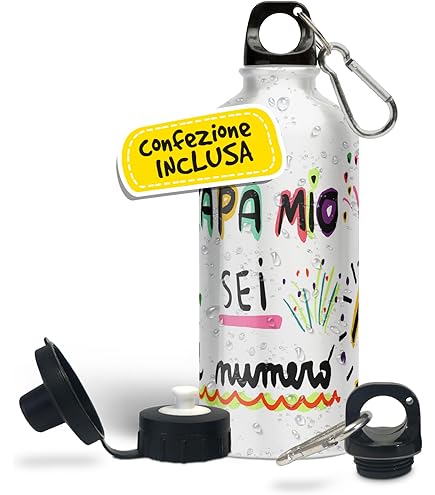 Borraccia Termica In Alluminio Personalizzata Per Festa Del Papà - Regalo Originale Per Sport, Lavoro, 500ml - Foto 11