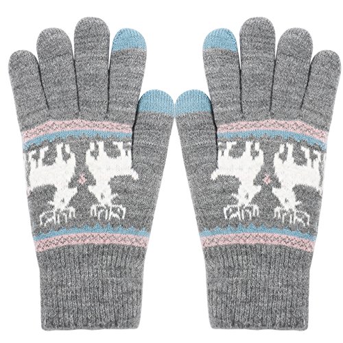 ECOMBOS Touchscreen Handschuhe Damen - Frauen Winter Warm Handschuhe Touch Screen Fäustlinge mit Fleecefutter, Weihnachten Geschenke für Damen Mädchen (ELK-Grau) ECOMBOS Touchscreen Handschuhe Damen - Frauen Winter Warm Handschuhe Touch Screen Fäustlinge mit Fleecefutter, Weihnachten Geschenke für Damen Mädchen (ELK-Grau)