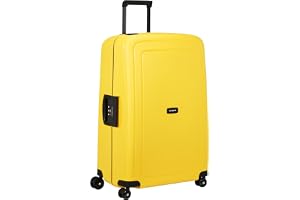 Samsonite S'Cure Spinner incheckningsväska, 75 cm | Gul Förnyad, hård väska, 75H x 52W x 31D cm, 102 L, 4.6 kg, med TSA-lås och flerstegs draghandtag