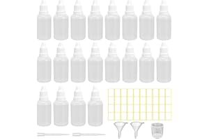 HO2NLE 20 Stück Tropfflaschen 30ml Liquid Flaschen Quetschflasche Klein Plastikflaschen zum Befüllen Dropper Bottle Kunststoff Reiseflasche für Augentropfen Essential Öl Eliquids