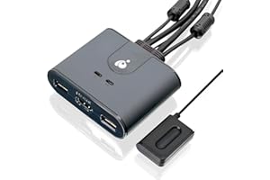 IOGEAR KVM Switch HDMI 2 PC 1 Monitor 1080p@60Hz Full HD per Mouse Tastiera Stampante con Cavi USB HDMI e Telecomando Plug n Play compatibile con Windows Mac e Linux