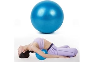 UKOFEW Pelota de Yoga, Mini Pelota de Pilates, Pelotas de Ejercicio Pequeñas, con Pajita Inflable, para Yoga, Entrenamiento Cuerpo Completo y Mejora del Equilibrio (25cm)