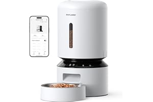 PETLIBRO Automatic Cat Feeder, Smart App Control via 5 GHz WiFi, 5L Pet Dry Food Dispenser, Timed Control, Suitable for Dogs and Cats, Portion Adjustable, Plug-in Power Supply Required, White