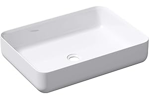 Mai & Mai Vasque à Poser Blanc Rectangulaire Lavabo Salle de Bain Évier Lave Mains sans trop-Plein Col812