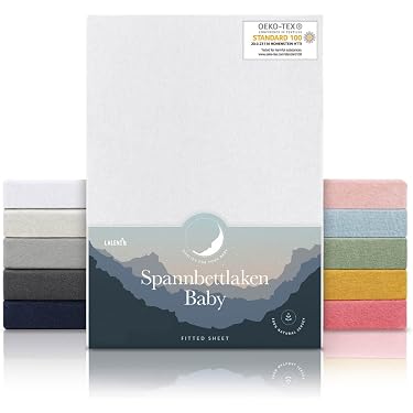 Featherhead Spannbettlaken Für Babybett – 2 Stück, 100 % Baumwolle, Weich & Atmungsaktiv