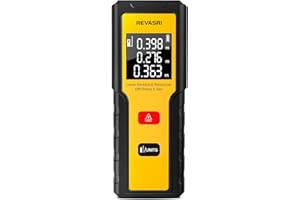 Medidor de Distancia láser Medidor de Distancia Digital REVASRI | Fácil operación | Rango 50m | con función de Memoria | Precisión de medición ±2mm | Interruptor de Unidad M/Ft