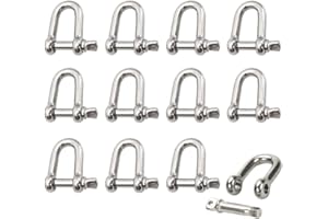 Dtoterul Manille Inox 12 Pièces M4 Manille Inox Acier Manille de Levage Manille D'anneau de D de Chaîne Manille Goupille Vis Boucle Manille Droite Joint Fermoir pour Chaîne