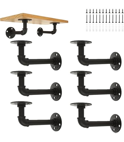 Lot De 4 Supports D'étagère En Tube Industriel Pour étagères