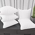 JY Conjugated Microfiber Satin Striped Cushion Filler Size -16 x 16 inch, Set of 5- White