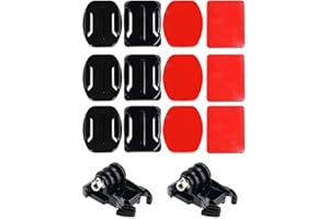 OUDQFCJ 14 PCS Kit de Soporte para Casco, Accesorios, con Almohadillas y Montura Adhesiva Plana y Curva, Compatible con GoPro Hero 12/Session/4/3/3+/2/4/5/6/7/8 y Otras cámaras de acción Deportivas