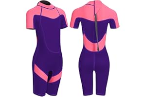 FLEXEL Muta per Bambini, 2mm Neoprene Termico Manica Lunghe, Zipper Posteriore Muta Sub Manica Corta per Ragazzi e Ragazze per Surf, Nuoto, Snorkeling