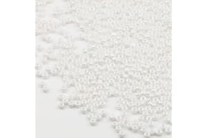Tibaoffy Bianco brillante Perline Dimensione 6/0 Perle di Vetro del Seme dei Mestieri 4 mm per la Fabbricazione dei Gioielli (Totale Circa 100g Circa 1200 Grani‌)
