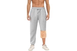 PASUDA Pantalon Polaire Homme Pantalon de Jogging Hiver Coton Ultra Chaud Pantalons de Sport Taille Élastique Coupe avec Poches Zippées Survêtement Sportwear Décontracté