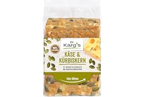 DR KARG Dr. Karg’s Knäckebrot Käse & Kürbiskern - knusprig, vegetarisch, mit Emmentaler & Kürbiskernen, reich an Ballaststoffen, 100% Vollkorn & ohne Zusatzstoffe, 10x200g
