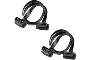 BRIEFCEC Auto OBDII Kabel Diagnosegerät, BRIEFECE - 16 Pin Stecker auf Buchse Verlängerungskabel Draht Flach OBD2 Flachbandkabel Diagnose Adapter Stecker Ultra Low Profile OBD Kabel (95CM, 1Stü)