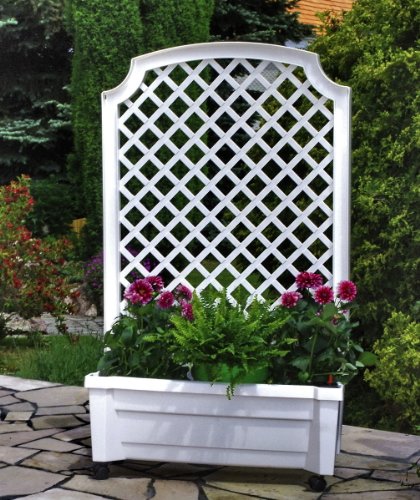 Pflanzkasten m. Spalier+Speicher weiß, Calypso, 2 Packstücke