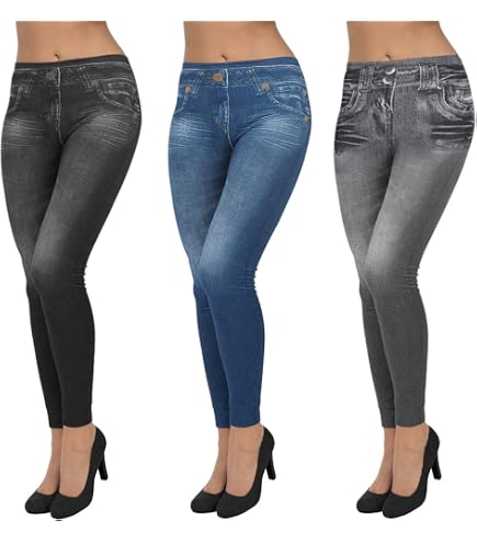 Leggings Sotala Donna Jeggings Elasticizzati Neri – Skinny Tubino, Vita Bassa, 68% Cotone