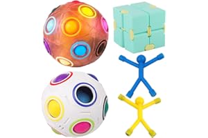 DLISHKA Sensory Toys For Kids-Fidget Toy Pack With Stress BallsSquishy ToysStretchy ToysMagnet Mini ManInfinity Cube For Autism Special Needs,Kids Party Favors Gifts For Holidays Or Birthdays. (B)