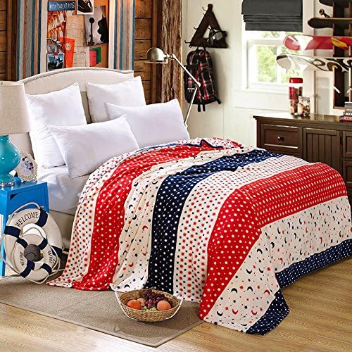 Znzbzt blanket linen summer cool summer lunch blankets are blankets, 200 cm X230 CM, red, blue and kiss baby