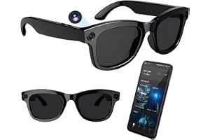 500W kamera AI smarta glasögon inbyggd ChatGPT översättning röststyrning WiFi 4.0 Bluetooth 5.3 HD-fotografering intelligenta solglasögon, för resor, musik, samtal,B