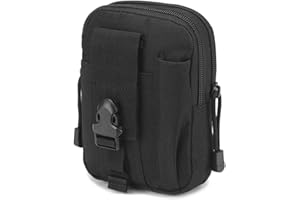 TRIWONDER Sac Tactique Ceinture Sacoche Ceinture Poche Molle Gadget EDC Pochette Militaire pour Téléphone Randonnée Cyclisme Sport (Noir)