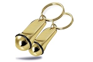 Kerafactum Lot de 2 porte-clés d'hôtel - Aspect doré - Avec anneau en caoutchouc - Personnalisable - Pour voiture, moto, partenaire - Mini cadeau pour elle et lui