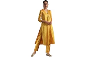ELINA FASHION Indisches Kurti für Damen mit Hose | Kunstseide gewebtes Kurta-Kurtis-Kleid für Frauen Tops Tunika