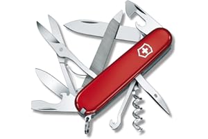 Victorinox Taschenmesser Mountaineer (18 Funktionen, Schere, Klinge, Schraubendreher, Metallsäge mit Feile) rot