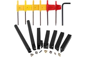 BEENLE-ICEY Juego de 21 herramientas de torno multifunción para herramientas de torneado con inserciones de carburo (16 mm).