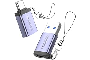MOGOOD Adaptador USB C a USB, Adaptador USB a USB C, Conversor USB A a USB C Hembra, Adaptador Tipo C Thunderbolt 3/4 a USB 3.0 OTG 5Gbps (2 Pack) para MacBook Air, iPhone 16, Samsung Galaxy S24 etc