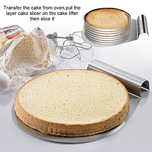 Goldbeing Kuchenheber Set inkl. Streichpalette zum sicheren Anheben von Tortenböden – Kuchenretter Edelstahl – Tortenheber mit Griff,Tortenbodenteiler als Geschenk - 8