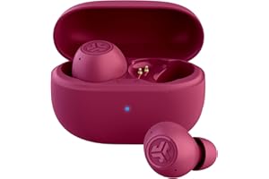 JLab Go Pop ANC Auriculares Bluetooth ANC, 24+ h de autonomía, IP55 Resistentes al Sudor, micrófono, Llamadas claras y conexión multipunto, Fucsia