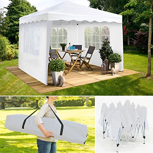 IDMarket - Chapiteau Pliable Blanc 3x3m + 3 Murs Tente de réception