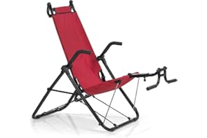 MAXXMEE Inversionstrainer Deluxe | Für jedes Alter, für jeden Fitness-Level | Zur Stärkung der Rücken-, Bauch- und Beinmuskulatur | Bis 120 kg belastbar, Zusammenklappbar [rot/schwarz]