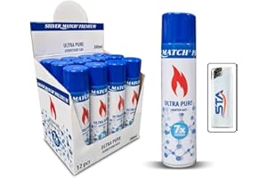 Vanorell 6 x 300 ml Premium Lighter Gas Refill Gas ISO Butane Gas + 1 Free Lighter (6 x Premium Gas)