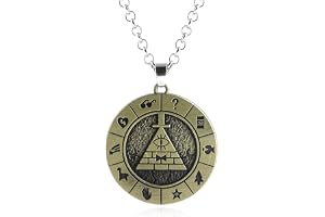 Riven Gravity Falls hjul hänge halsband, triangulärt öga legering halsband, för semesterfest cosplay och daglig användning